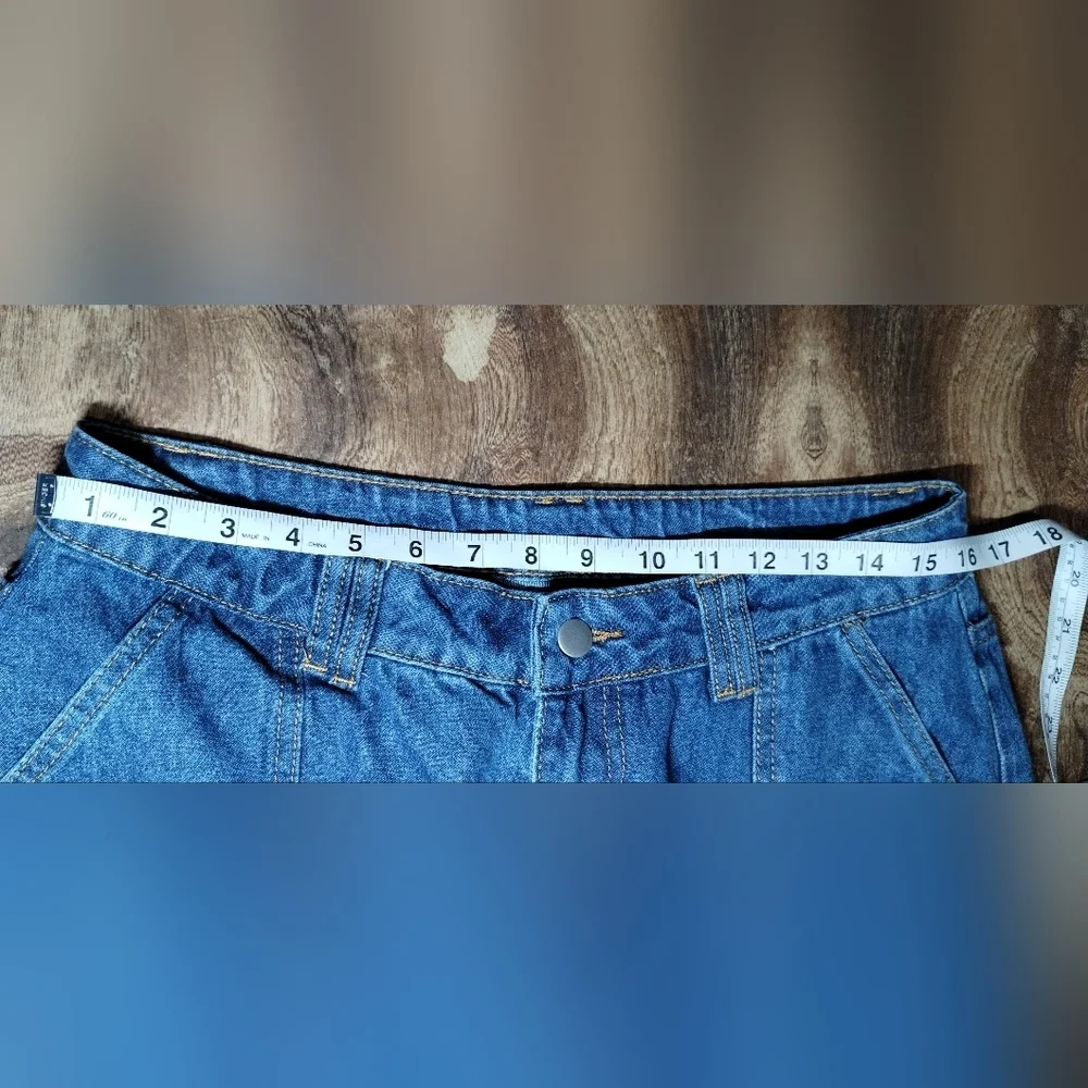 SHEIN Cargo Jeans Women's Largue Blue